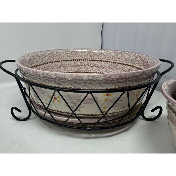 Temp-Tations By Tara 5 Piece Set Mauve Round Casserole Dish And Bowls NEW - Picture 5 of 5